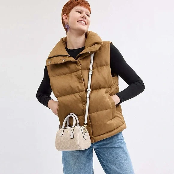 NWT Coach Mini Rowan Crossbody Sand Chalk Signature Canvas Bag CW329 - Picture 7 of 9